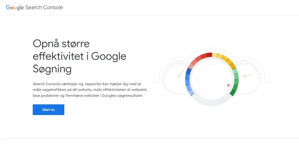 Google Search Consol - loginside - Søgeordsanalyse